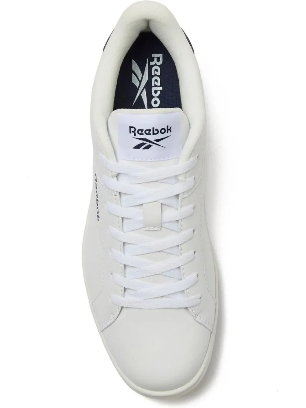 Men's White Navy Tennis Shoes Casual Lace Up High Top Athletic Running Sneaker